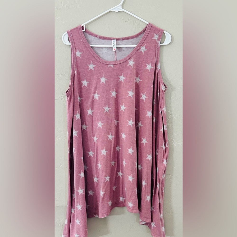 Pink Relaxed Cut Out Tank Top